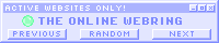 A Windows style dialog box titled 'THE ONLINE WEBRING' with three clickable buttons labeled Previous, Random, and Next